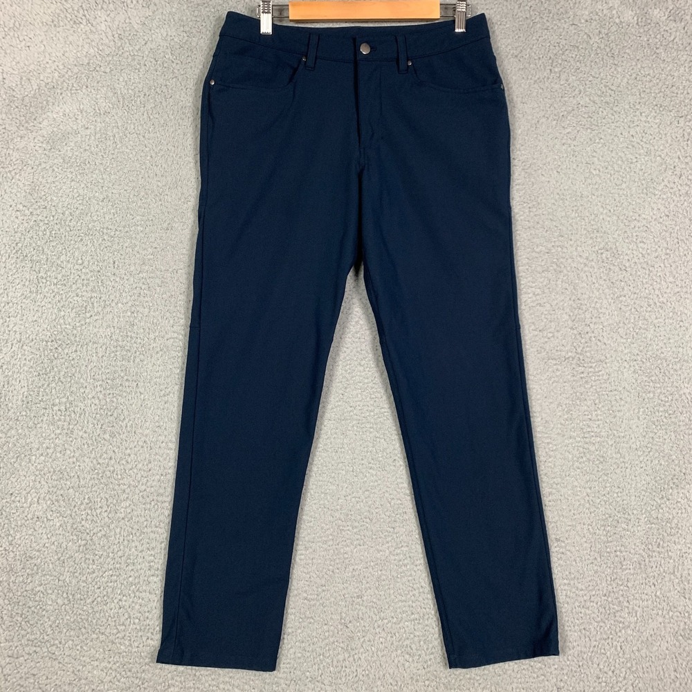Lululemon ABC Pants Men's 31 x 29 Navy Blue Stretch Warpstreme Classic Fit Chino
